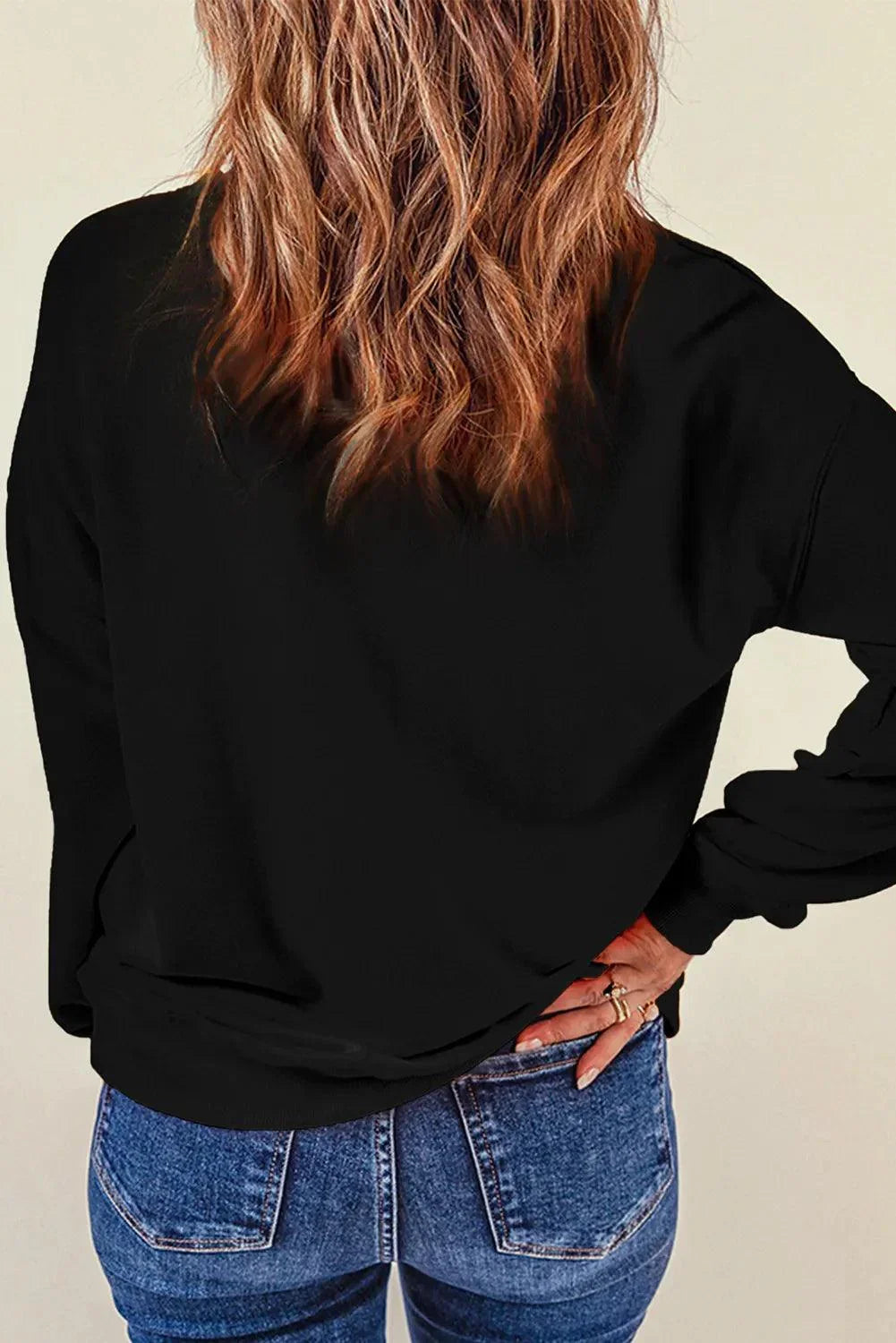Pumpkin & Ghost Round Neck Long Sleeve Sweatshirt Graphic T-Shirts