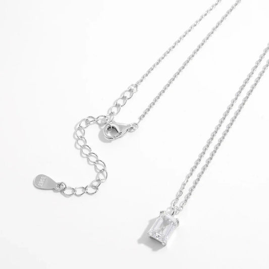 Elegant 925 Sterling Silver Zircon Pendant Necklace necklace