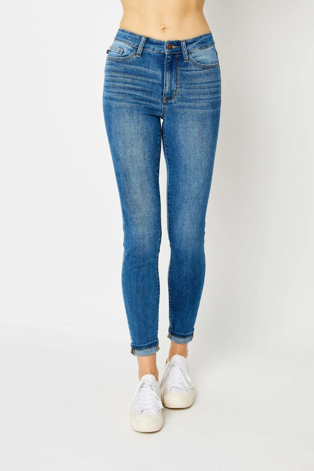 Judy Blue Full Size Cuffed Hem Skinny Jeans Judy Blue