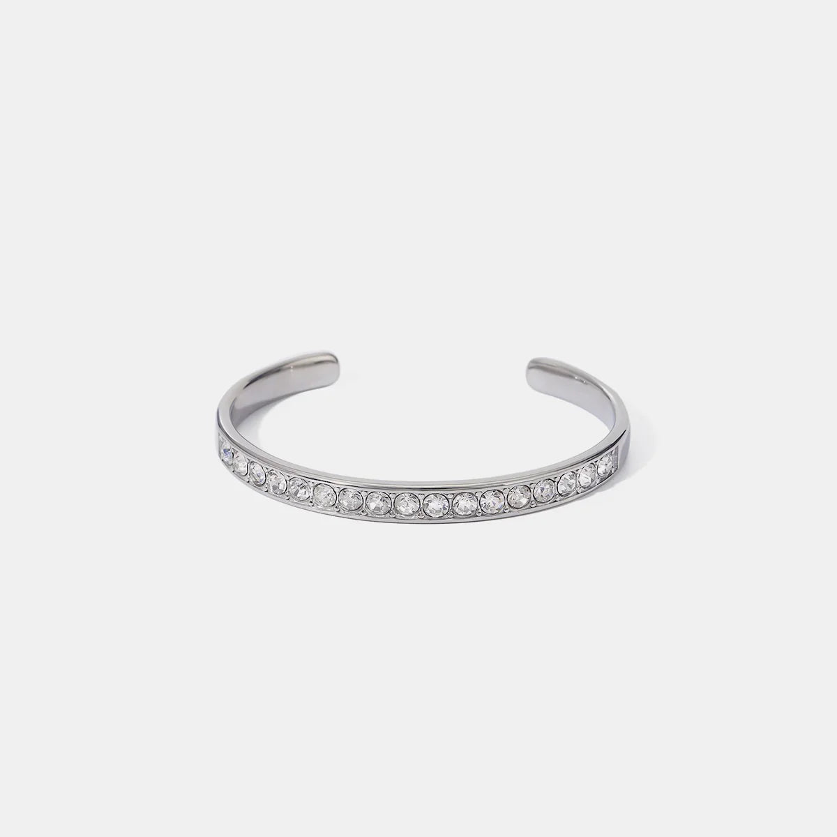 Stainless Steel Inlaid Zircon Bracelet Bracelet Silver One Size