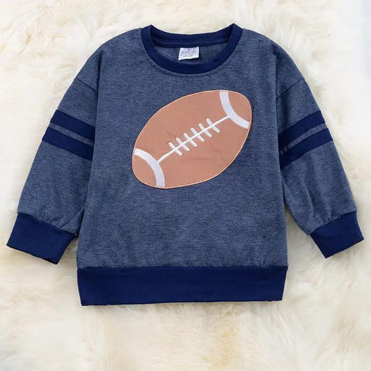 Navy Blue Football Printed Sweatshirt Sweatshirt