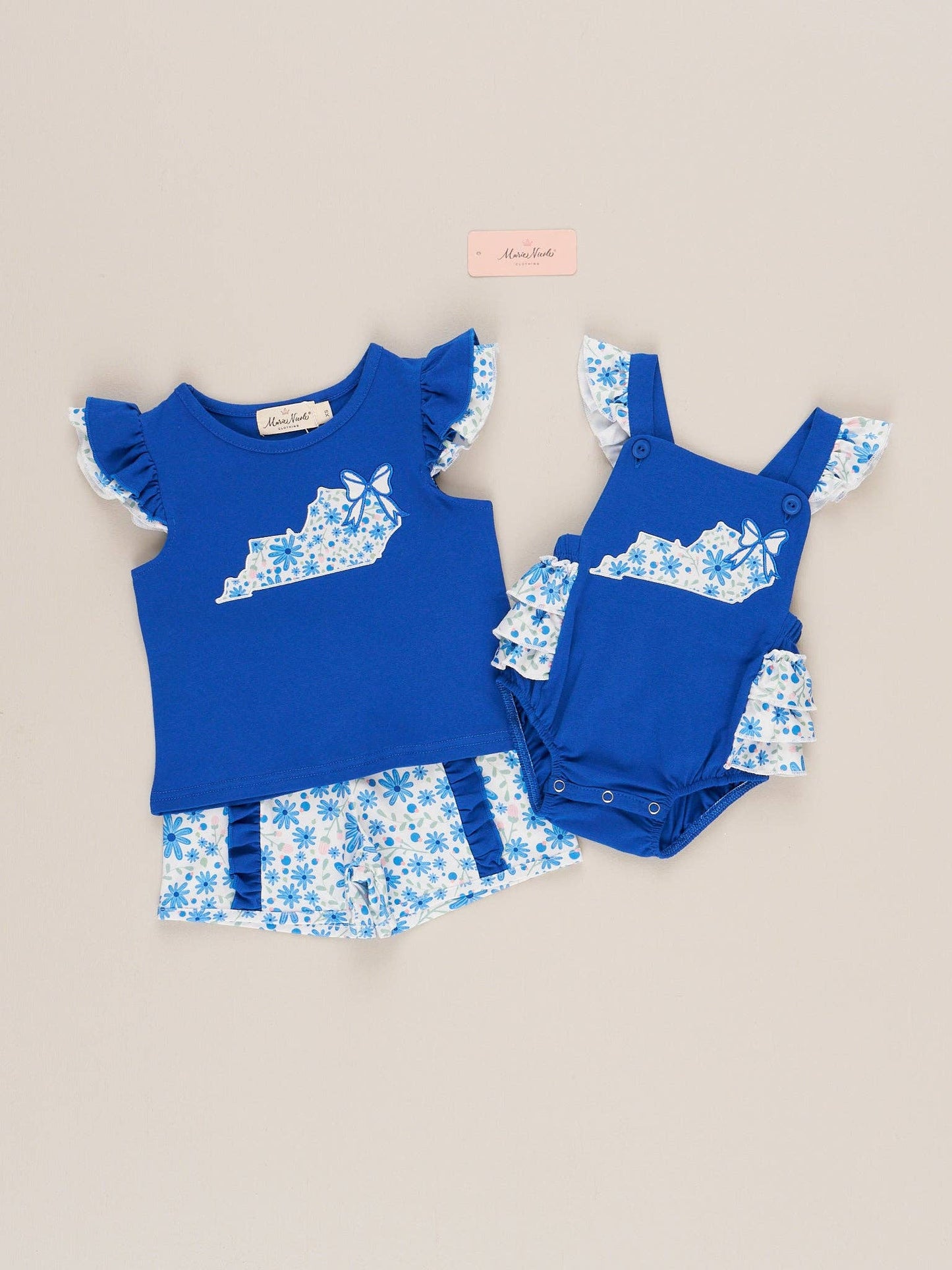 Kentucky Embroidered Floral Ruffle Bubble