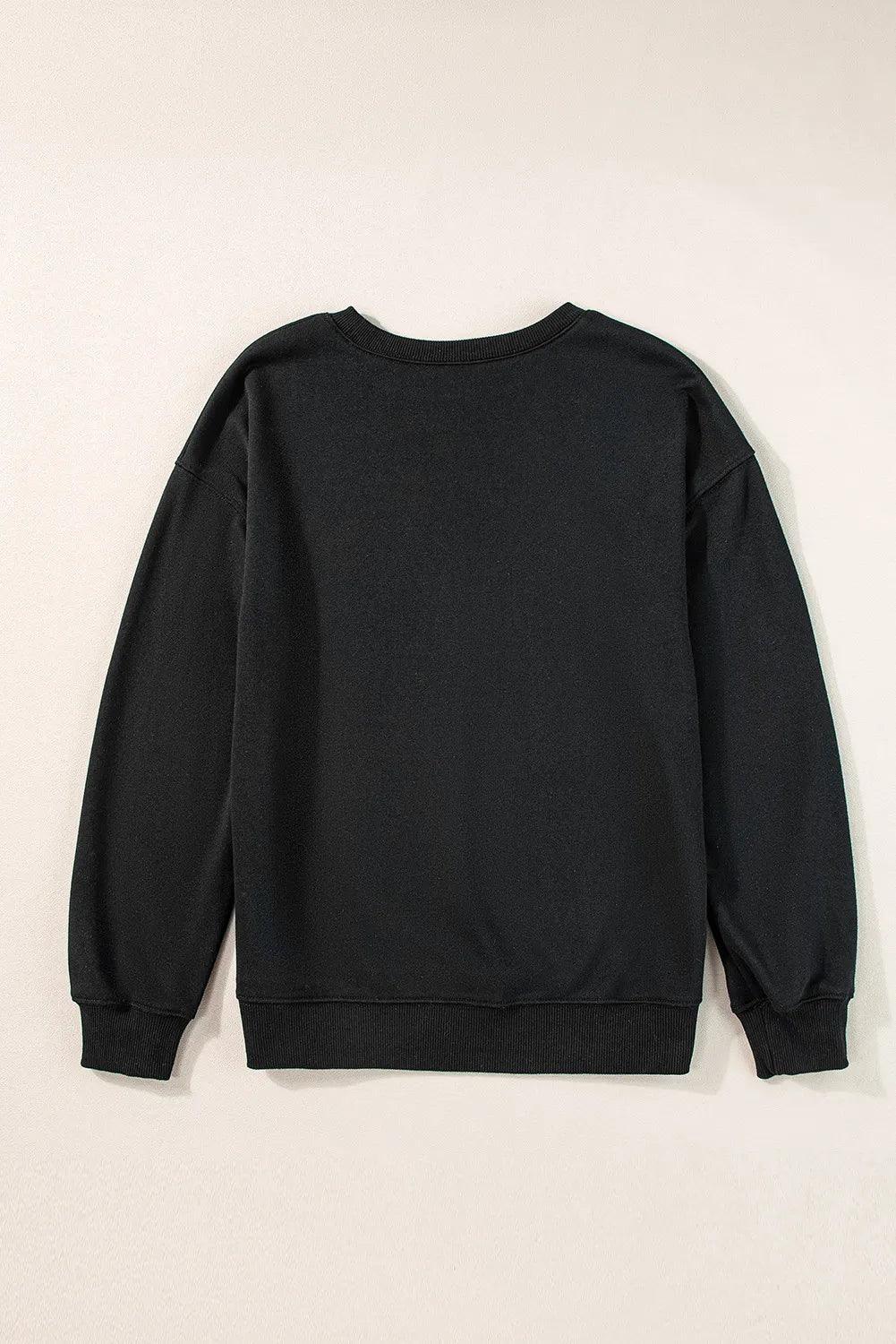 Pumpkin & Ghost Round Neck Long Sleeve Sweatshirt Graphic T-Shirts