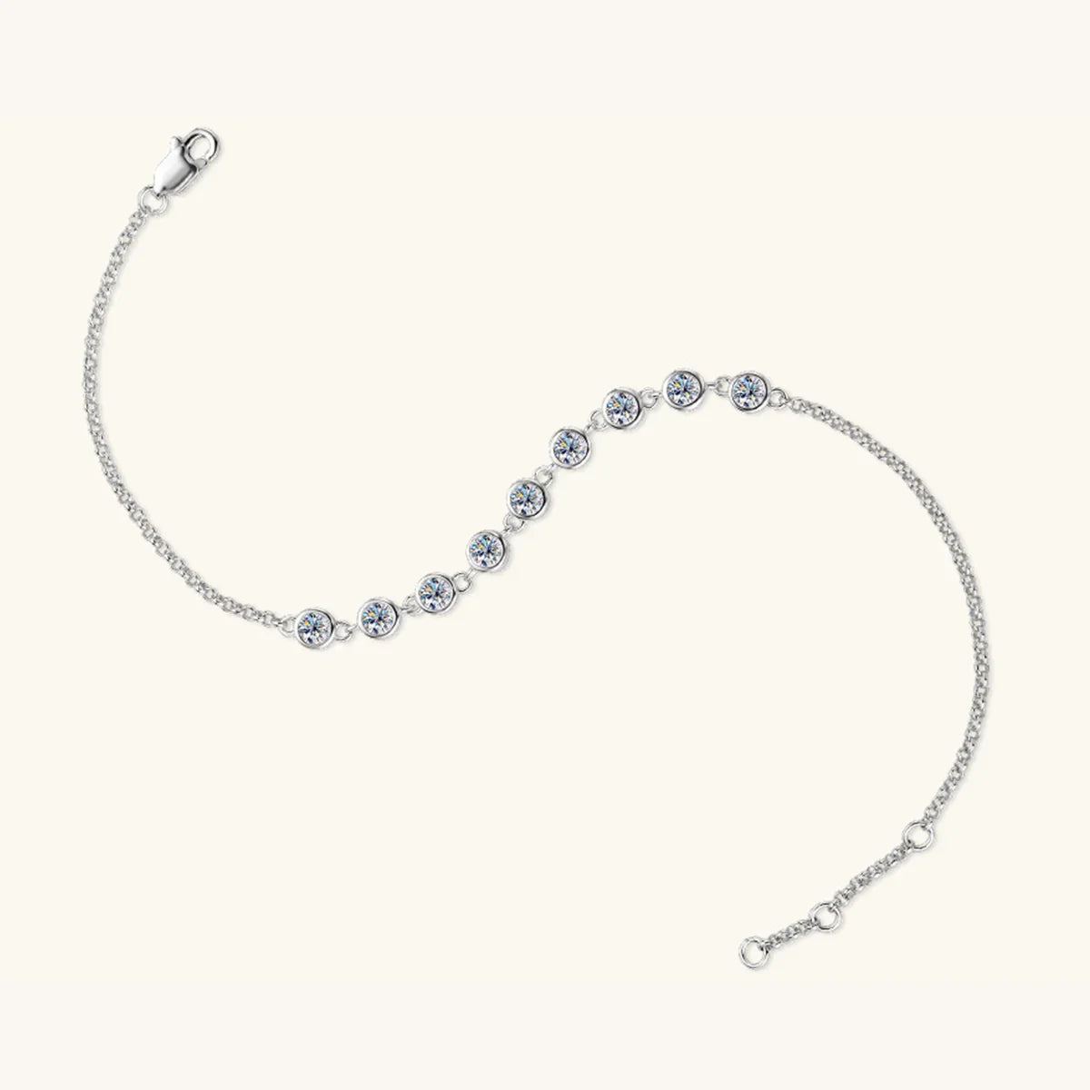Inlaid Moissanite 925 Sterling Silver Bracelet Bracelet