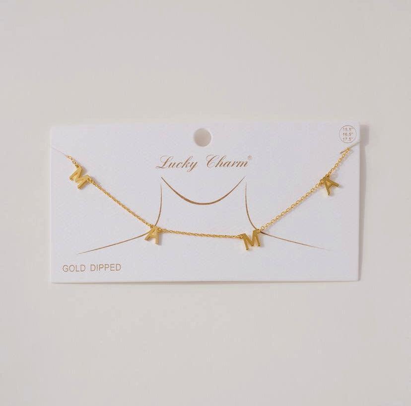 MAMA Letter Charm Short Necklace