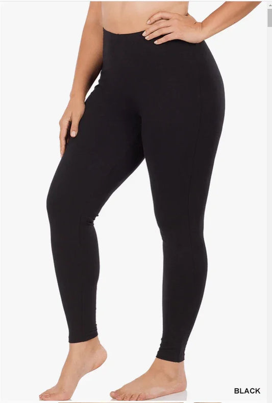 Plus Size Better Cotton Full Length Leggings Leggings Black