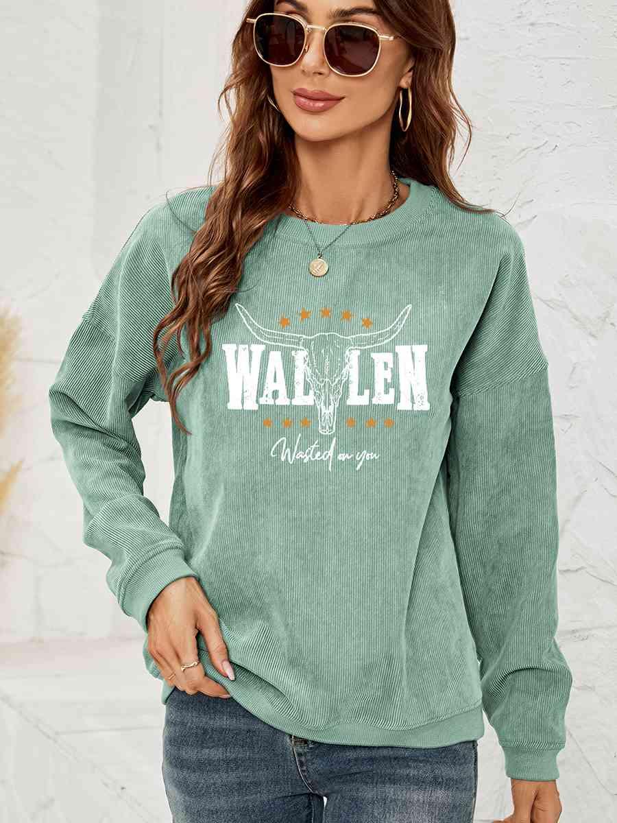 THE HELL I WON'T Graphic Sweatshirt Sweatshirt Gum Leaf