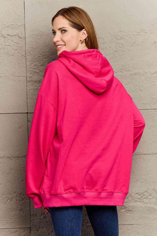 Simply Love Simply Love Full Size LET’S GO GIRLS Graphic Dropped Shoulder Hoodie Sweatshirt