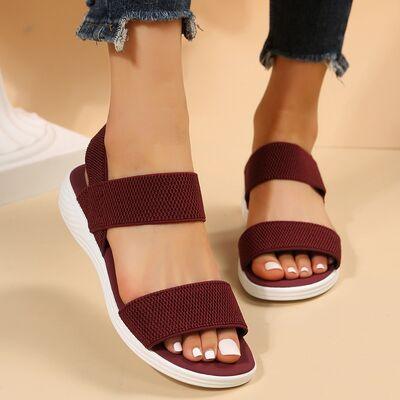 Rubber Open Toe Low Heel Sandals Sandals