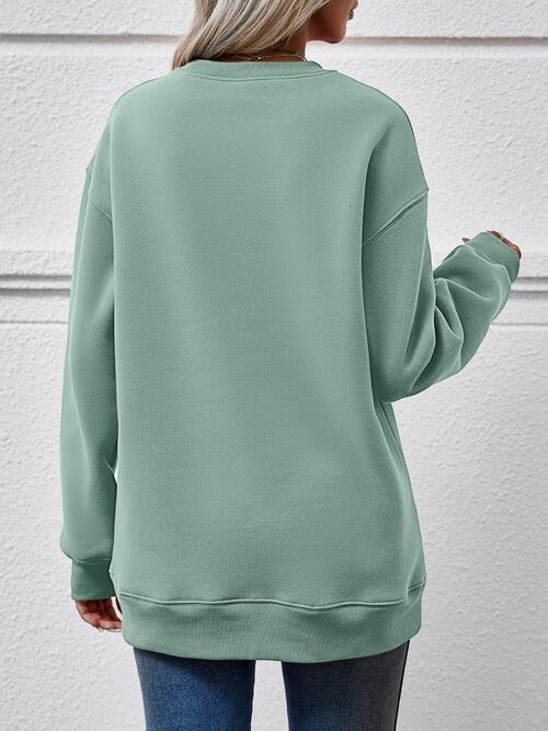 Letter Graphic Dropped Shoulder Sweatshirt Sweatshirt