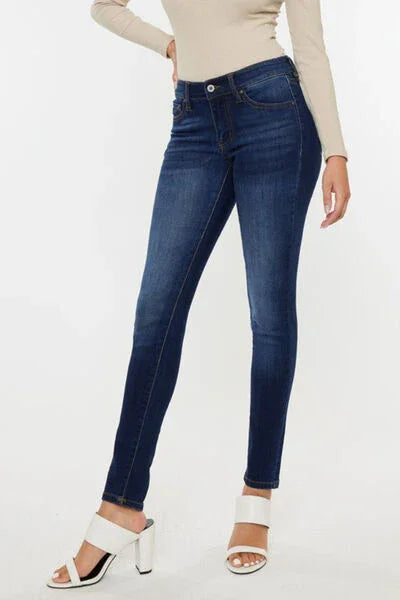 Kancan Mid Rise Gradient Skinny Jeans pants Dark