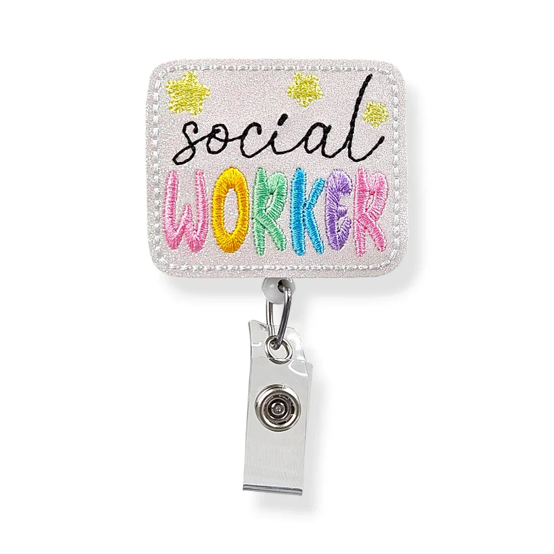 Social Worker Starry Badge Pal badge reel