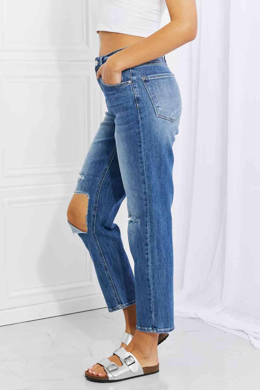 RISEN Full Size Emily High Rise Relaxed Jeans pants