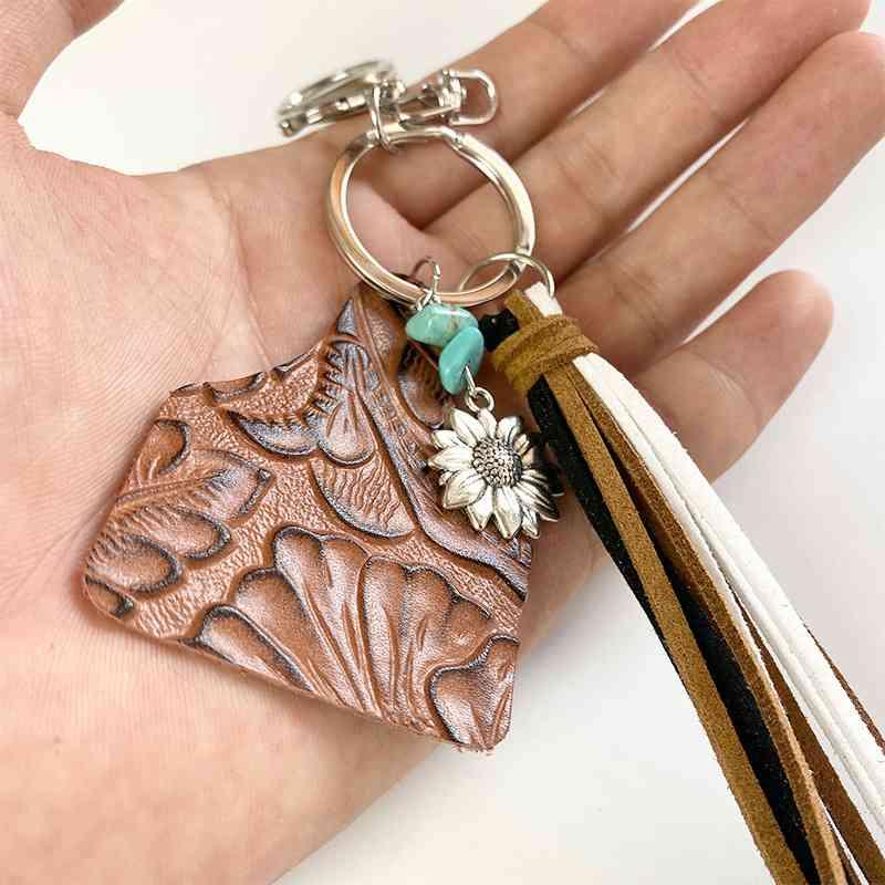 Turquoise Fringe Detail Key Chain Keychain