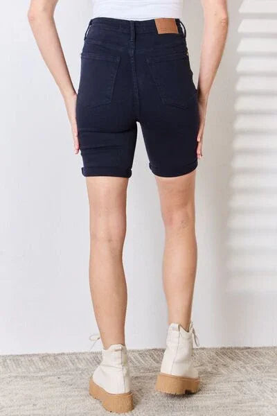 Judy Blue Full Size High Waist Tummy Control Bermuda Shorts shorts