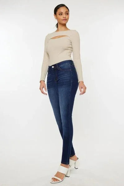 Kancan Mid Rise Gradient Skinny Jeans pants