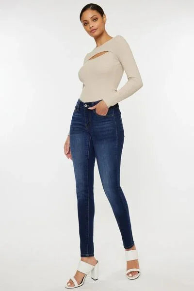 Kancan Mid Rise Gradient Skinny Jeans pants