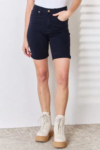 Judy Blue Full Size High Waist Tummy Control Bermuda Shorts shorts