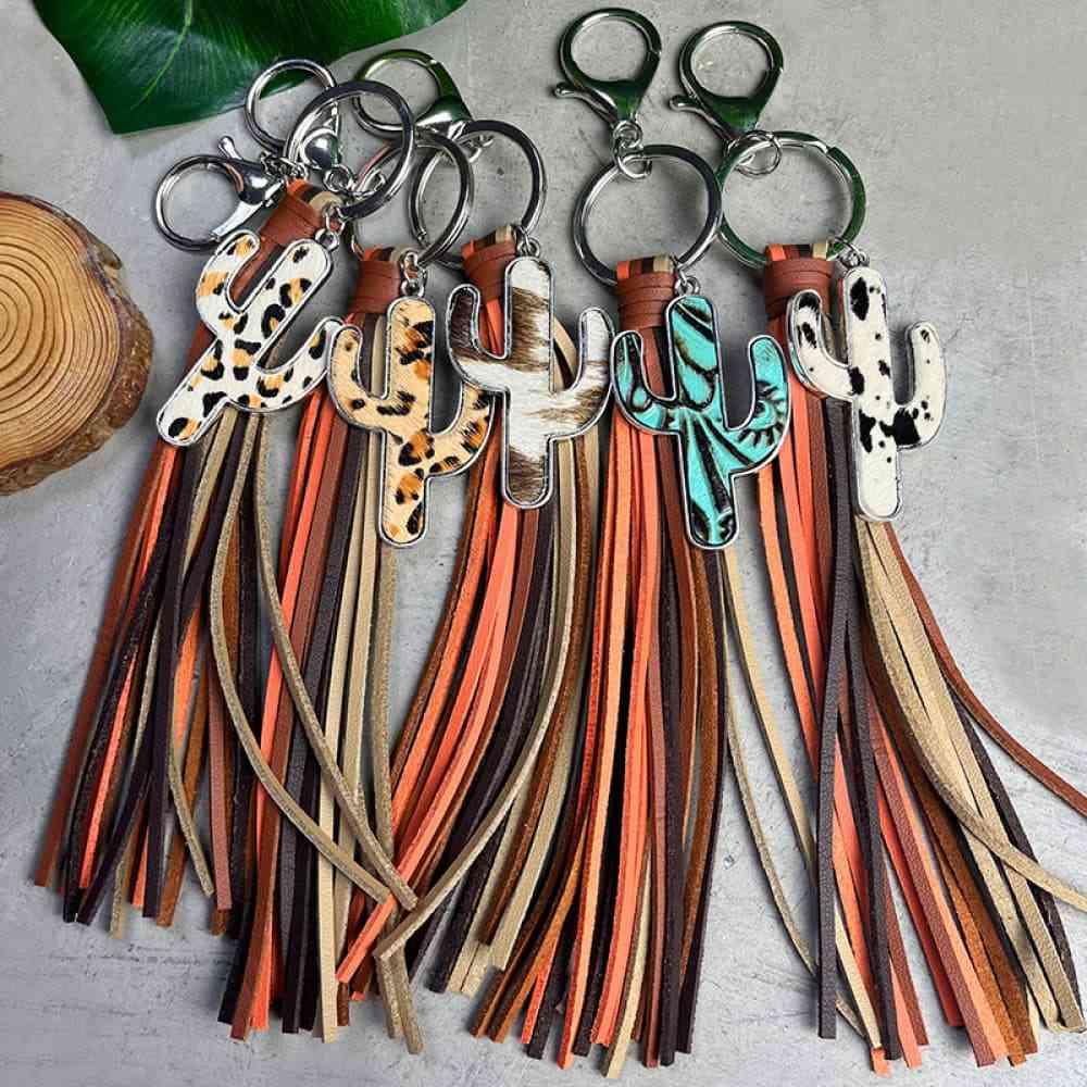 Cactus Keychain with Tassel Keychain