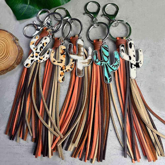 Cactus Keychain with Tassel Keychain