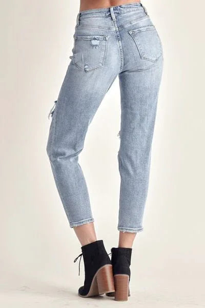 RISEN Distressed Slim Cropped Jeans pants
