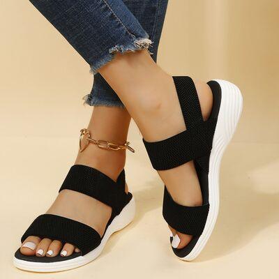 Rubber Open Toe Low Heel Sandals Sandals
