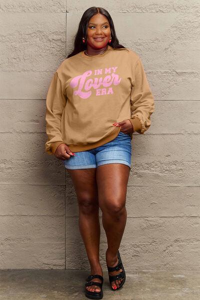 Simply Love Full Size IN MY LOVER ERA Round Neck Sweatshirt Sweatshirt