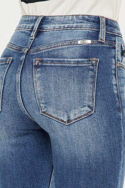 Kancan High Waist Distressed Raw Hem Ankle Skinny Jeans pants