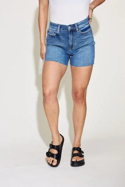 Judy Blue Full Size High Waist Slim Denim Shorts shorts Medium