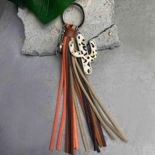 Cactus Keychain with Tassel Keychain Style C One Size