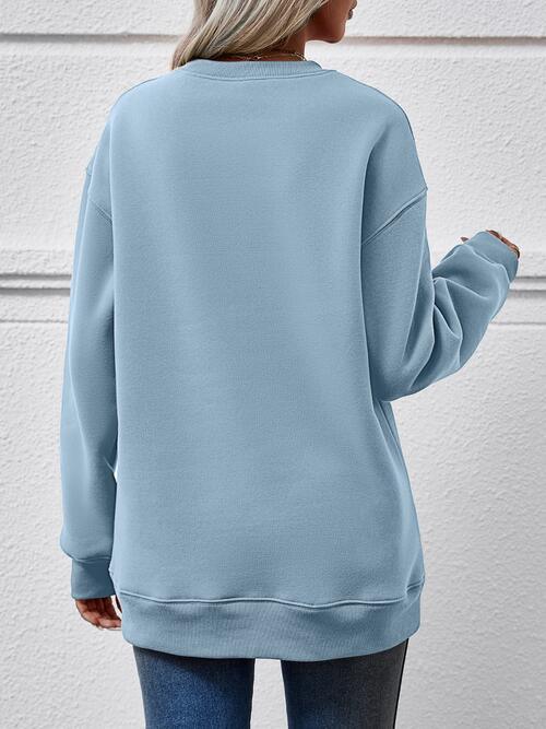 Letter Graphic Dropped Shoulder Sweatshirt Sweatshirt