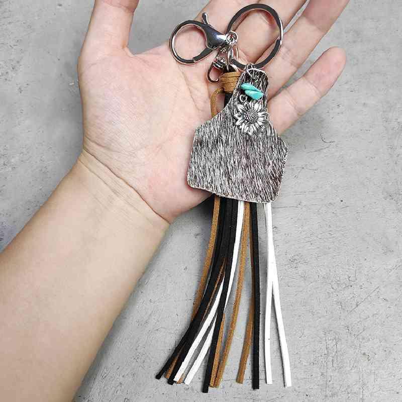 Turquoise Fringe Detail Key Chain Keychain Style I One Size