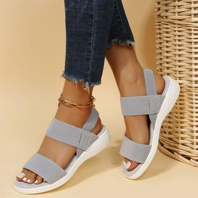 Rubber Open Toe Low Heel Sandals Sandals