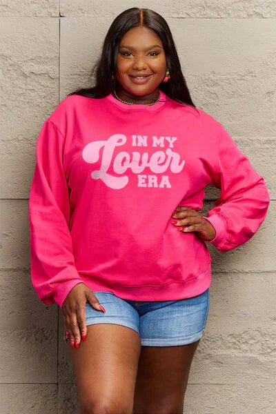 Simply Love Full Size IN MY LOVER ERA Round Neck Sweatshirt Sweatshirt
