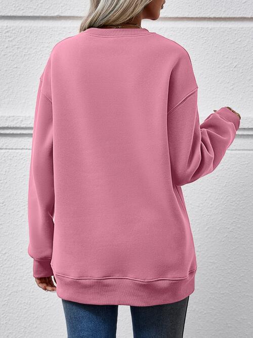 Letter Graphic Dropped Shoulder Sweatshirt Sweatshirt