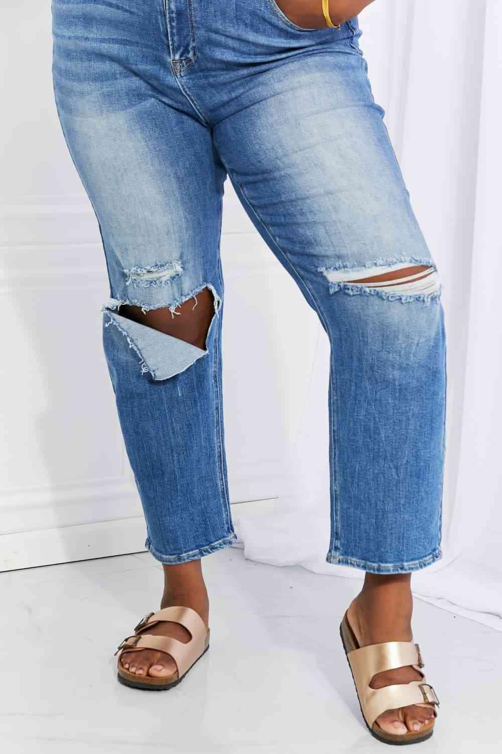 RISEN Full Size Emily High Rise Relaxed Jeans pants