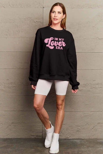 Simply Love Full Size IN MY LOVER ERA Round Neck Sweatshirt Sweatshirt