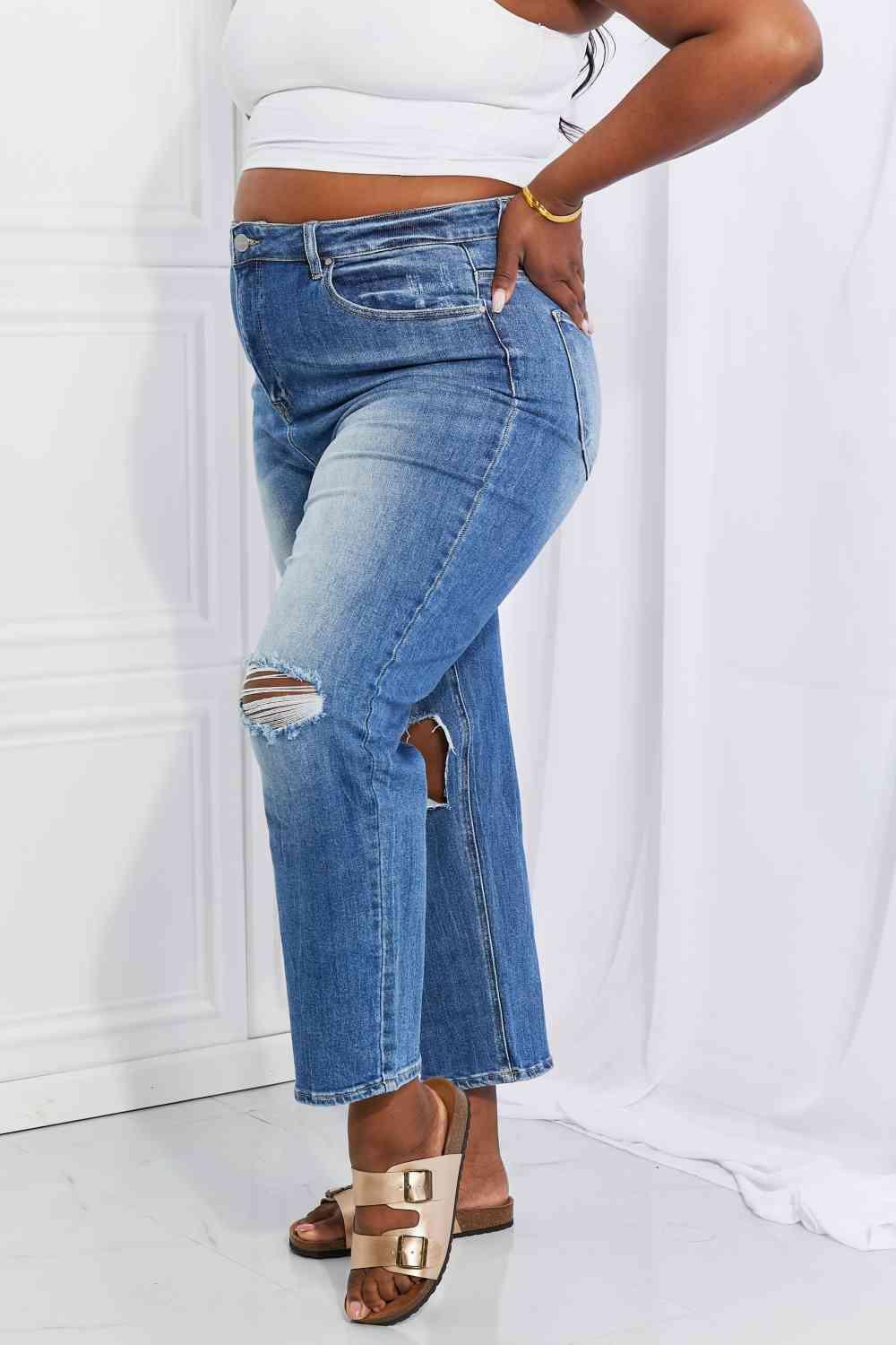 RISEN Full Size Emily High Rise Relaxed Jeans pants