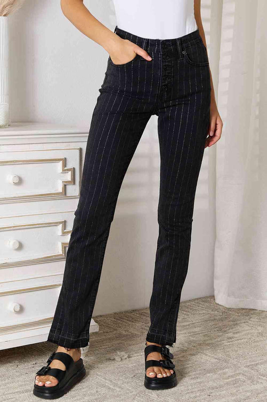 Kancan Striped Pants with Pockets pants Black