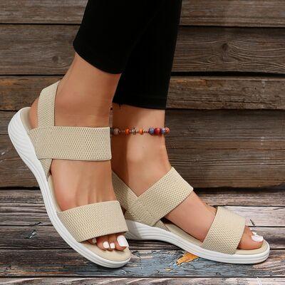 Rubber Open Toe Low Heel Sandals Sandals