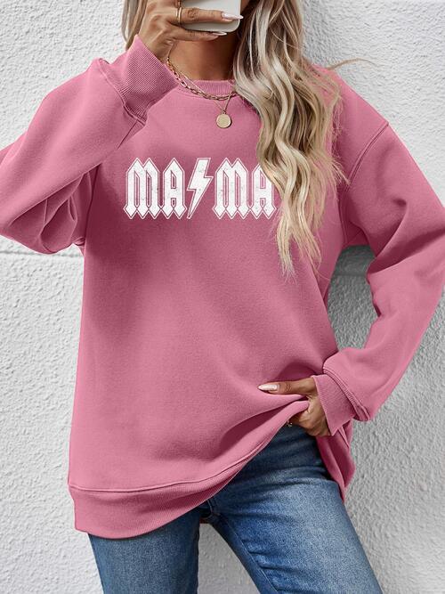 Letter Graphic Dropped Shoulder Sweatshirt Sweatshirt Moonlit Mauve