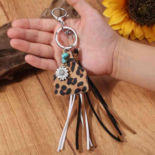 Turquoise Fringe Detail Key Chain Keychain Style C One Size