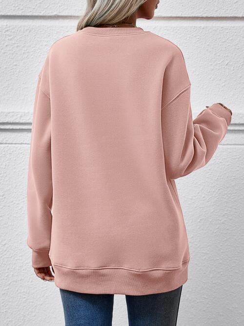 Letter Graphic Dropped Shoulder Sweatshirt Sweatshirt