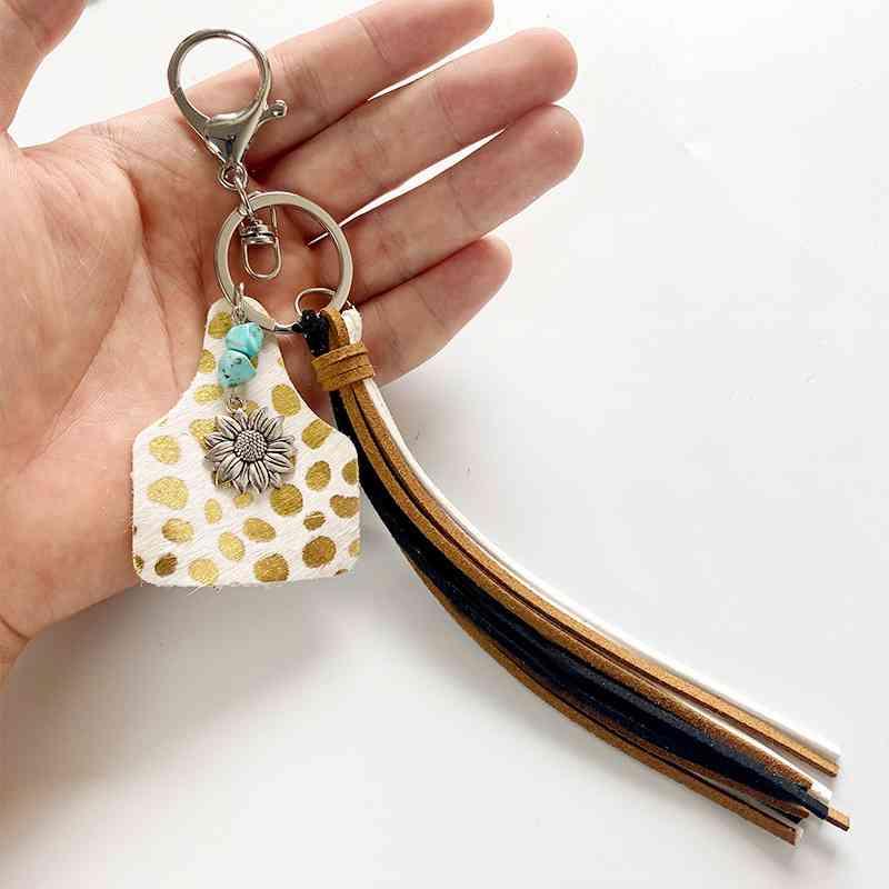 Turquoise Fringe Detail Key Chain Keychain Style E One Size