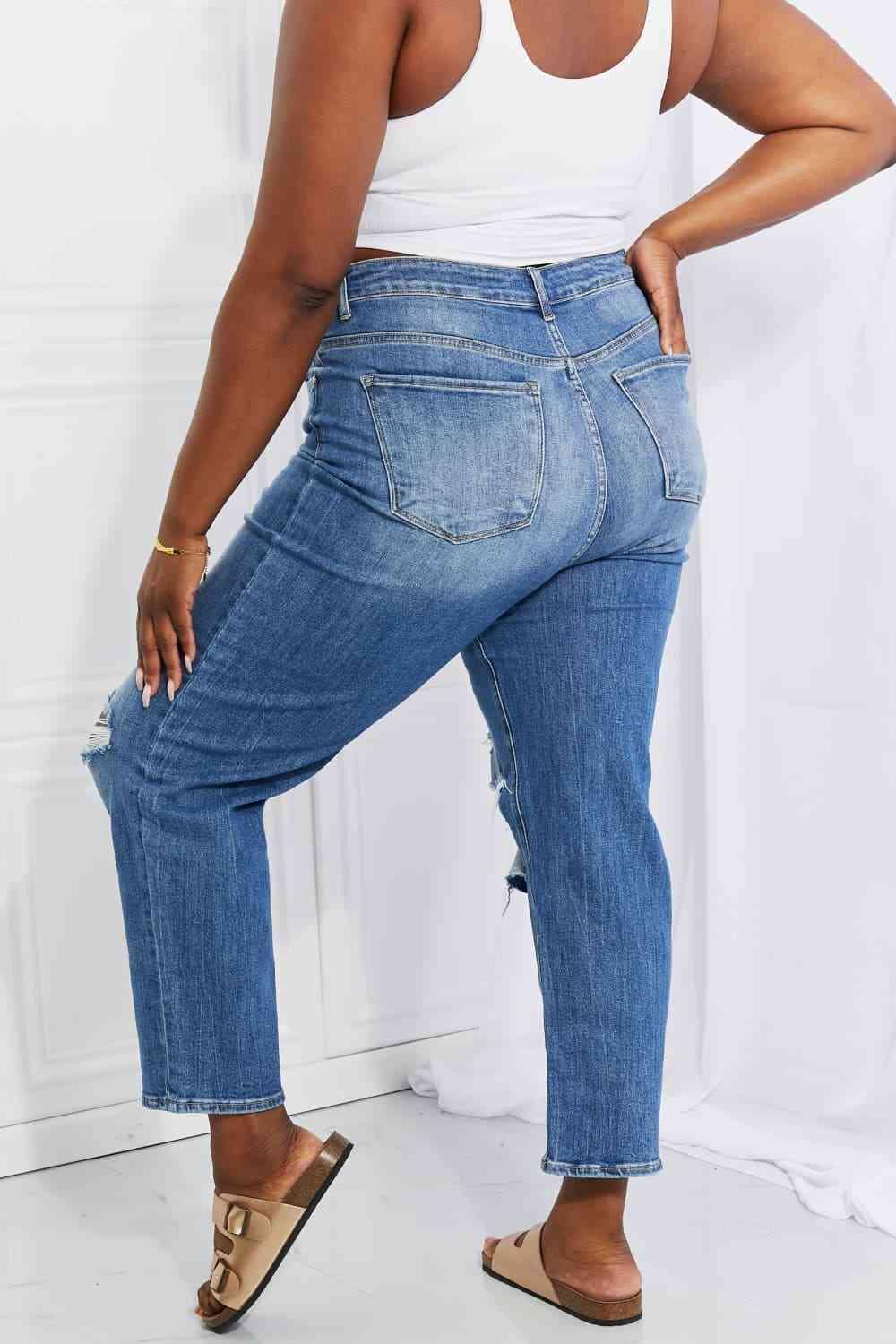 RISEN Full Size Emily High Rise Relaxed Jeans pants