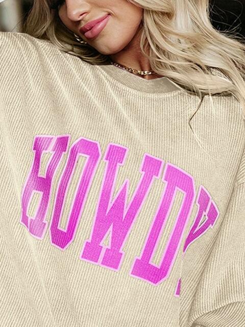 Full Size HOWDY Graphic Round Neck Sweatshirt Sweatshirt