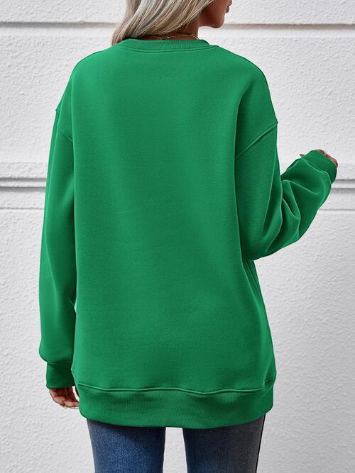 Letter Graphic Dropped Shoulder Sweatshirt Sweatshirt