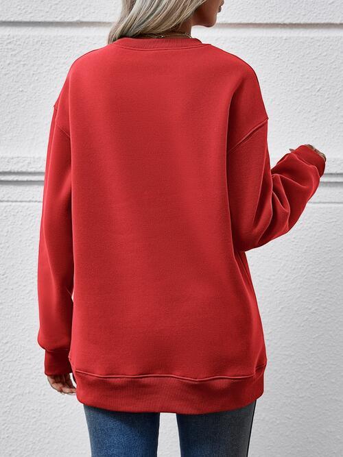 Letter Graphic Dropped Shoulder Sweatshirt Sweatshirt