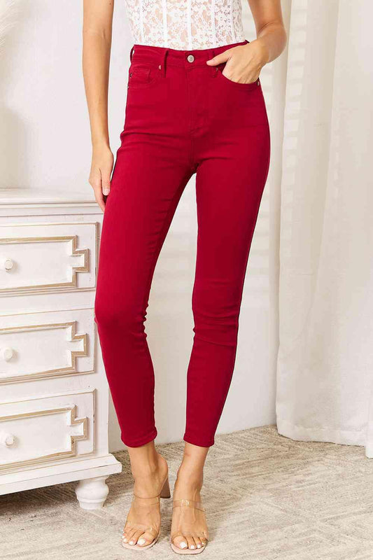 Judy Blue Full Size High Waist Tummy Control Skinny Jeans Judy Blue Scarlet