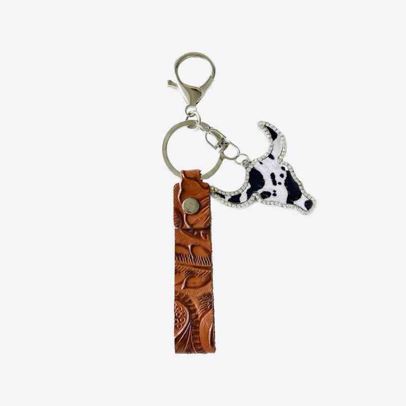 Rhinestone Bull Keychain Keychain